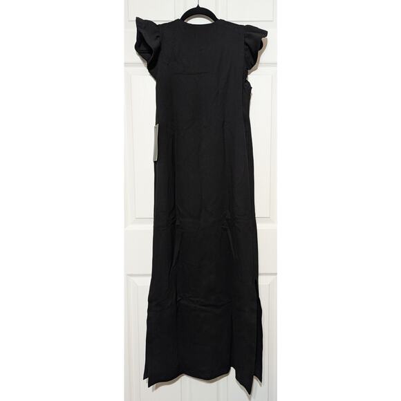 Tuckernuck Pomander Place Black Flutter Sleeve Miko Maxi Dress Size XS - Picture 8 of 13